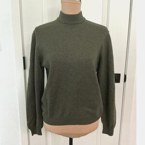 III State Italy Women’s Large/Tall Merino Wool Turtleneck Sweater Olive Green